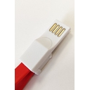 Зарядный кабель «Charge-it» 3 в 1, красный/белый, мерч Бизон для нанесения логотипа