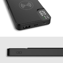 Внешний аккумулятор gPro QI, с беспроводной зарядкой 10000 mAh, черный для нанесения логотипа
