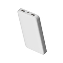 Внешний аккумулятор Polus, 10000 Mah, софт-тач покрытие, белый для нанесения логотипа