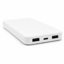 Внешний аккумулятор Polus, 10000 Mah, софт-тач покрытие, белый для нанесения логотипа
