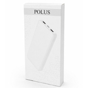 Внешний аккумулятор Polus, 10000 Mah, софт-тач покрытие, белый для нанесения логотипа