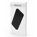 Внешний аккумулятор Polus, 10000 Mah, софт-тач покрытие, черный для нанесения логотипа
