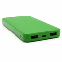 Внешний аккумулятор Polus, 10000 Mah, софт-тач покрытие, зеленый для нанесения логотипа