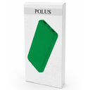 Внешний аккумулятор Polus, 10000 Mah, софт-тач покрытие, зеленый для нанесения логотипа