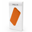 Внешний аккумулятор Polus, 10000 Mah, софт-тач покрытие, оранжевый для нанесения логотипа