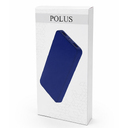Внешний аккумулятор Polus, 10000 Mah, софт-тач покрытие, синий для нанесения логотипа