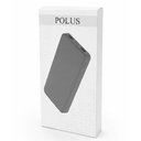 Внешний аккумулятор Polus, 10000 Mah, софт-тач покрытие, серый для нанесения логотипа