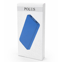 Внешний аккумулятор Polus, 10000 Mah, софт-тач покрытие, светло синий для нанесения логотипа