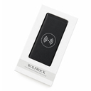 Внешний аккумулятор Wolfrock с беспроводной зарядкой soft-touch покрытием, 10000 mAh, черный для нанесения логотипа