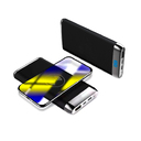 Внешний аккумулятор Wolfrock с беспроводной зарядкой soft-touch покрытием, 10000 mAh, черный для нанесения логотипа