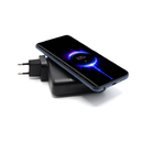 Внешний аккумулятор Gemini с беспроводной зарядкой и сетевым адаптером, 10000 mAh, черный для нанесения логотипа