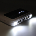 Внешний аккумулятор Dorado 10 000 mAh с фонариком, белый для нанесения логотипа