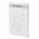 Внешний аккумулятор Fluffy, 5000 Mah, белый для нанесения логотипа