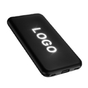 Внешний аккумулятор Kugo, 10000 mAh с подсветкой гравировки, черный для нанесения логотипа