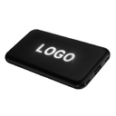 Внешний аккумулятор Kugo, 10000 mAh с подсветкой гравировки, черный для нанесения логотипа