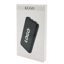 Внешний аккумулятор Kugo, 10000 mAh с подсветкой гравировки, черный для нанесения логотипа