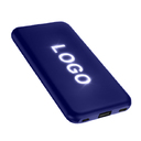 Внешний аккумулятор Kugo, 10000 mAh с подсветкой гравировки, синий для нанесения логотипа