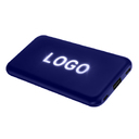 Внешний аккумулятор Kugo, 10000 mAh с подсветкой гравировки, синий для нанесения логотипа