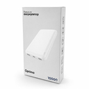 Внешний аккумулятор Optima, 10000 Mah, белый для нанесения логотипа