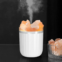 Светодиодный арома-увлажнитель с кристаллами соли Crystal Fog, белый для нанесения логотипа