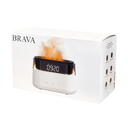 Светодиодный USB увлажнитель-ароматизатор Brava с часами с RGB подсветкой для нанесения логотипа