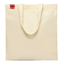 Сумка для покупок IVORY 325 г/м² с PU нашивкой, красный для нанесения логотипа