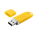 Флешка Shape с покрытием Софт Тач 16 GB, желтая для нанесения логотипа