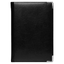 Ежедневник полудатированный Classic Pristine Silver А5, черный с серебром, с металлическими уголками, в твердой обложке с поролоном для нанесения логотипа