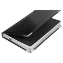 Ежедневник полудатированный Classic Pristine Silver А5, черный с серебром, с металлическими уголками, в твердой обложке с поролоном для нанесения логотипа