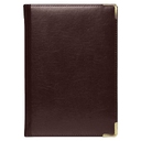 Ежедневник полудатированный Classic Pristine Gold А5, темно-коричневый с золотом, с металлическими уголками, в твердой обложке с поролоном для нанесения логотипа
