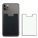 Держатель карт на телефоне SlimPocket, чёрный для нанесения логотипа