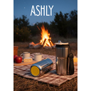 Термокружка Ashly To Go, серебристая/чёрная/жёлтая для нанесения логотипа