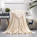 Плед флисовый SUPER SOFT COMFORT TRAVEL, бежевый для нанесения логотипа