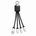 Кабель - брелок Plug с подсветкой гравировки, черный для нанесения логотипа