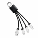 Кабель - брелок Plug с подсветкой гравировки, черный для нанесения логотипа
