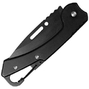 Брелок-нож карманный с карабином Tools Blackburn, черный для нанесения логотипа
