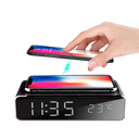 Часы электронные настольные Karmon с беспроводной зарядкой-S для нанесения логотипа