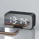 Часы-метеостанция Allora с Bluetooth колонкой функцией Hands free, черные для нанесения логотипа