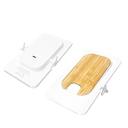 Беспроводное зарядное устройство Bambooco 15W, белый с бамбуковым для нанесения логотипа