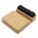 Беспроводное зарядное устройство ClickPad (10W) в виде подставки для телефона, с клавишами анти-стресс, черный для нанесения логотипа