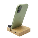 Беспроводное зарядное устройство ClickPad (10W) в виде подставки для телефона, с клавишами анти-стресс, черный для нанесения логотипа