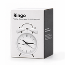 Часы-будильник Ringo с подсветкой, белые для нанесения логотипа