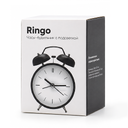 Часы-будильник Ringo с подсветкой, черные для нанесения логотипа