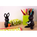 Ножницы и магнит со скрепками Bunny, чёрные для нанесения логотипа