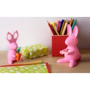 Ножницы и магнит со скрепками Bunny, розовые для нанесения логотипа