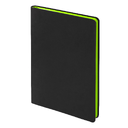 Ежедневник Flexy Latte Soft Touch Black Edition Color А5, черный/салатовый, недатированный, в гибкой обложке для нанесения логотипа