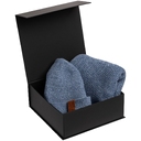 Подарочная коробка, размер 25*21*8,5 см, Solution Prestige Linen с магнитным клапаном, черная, для нанесения логотипа