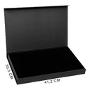 Подарочная коробка, размер 41,2*30,5*4,3 см, Solution Prestige Skyline Fabrique Print Sample "Железные дороги" с магнитным клапаном, черная, с черным ложементом для нанесения логотипа