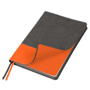 Ежедневник Flexy Treviso Nuba Sand Color Print Sample Hills А5, серый/оранжевый, недатированный, в гибкой обложке для нанесения логотипа