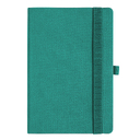 Ежедневник Flexy Line Linen А5, бирюзовый/бирюзовый, недатированный, в гибкой обложке, с резинкой и петлей для ручки для нанесения логотипа
